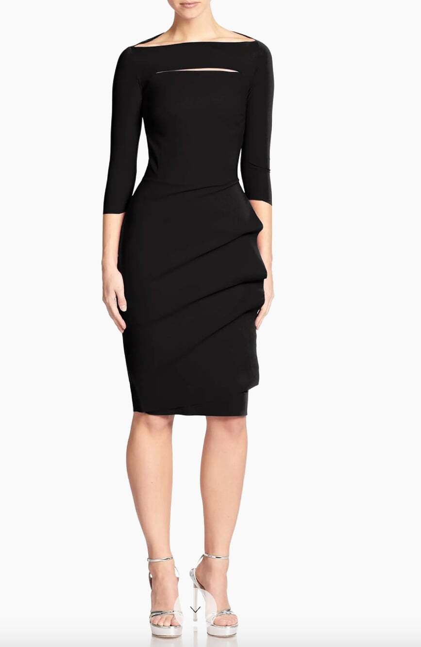 Chiara Boni La Petite Robe Kate Boatneck Dress in Black Size 46 or US 10